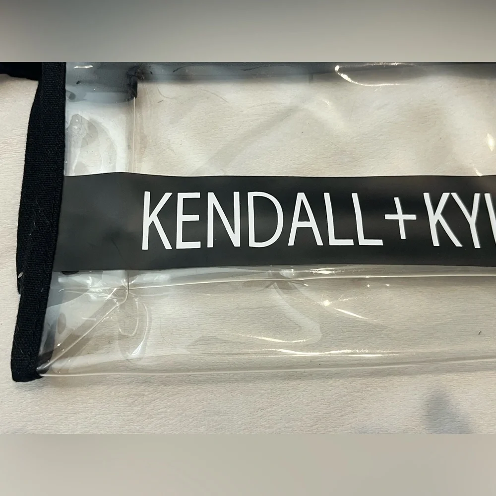 Kendall & Kylie Transparent Cosmetics Bag with Black Accents and Zipper - Picture 2 of 10